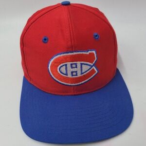 Vintage Montreal Canadiens Hat Snapback Universal Industries Red Blue NHL Men